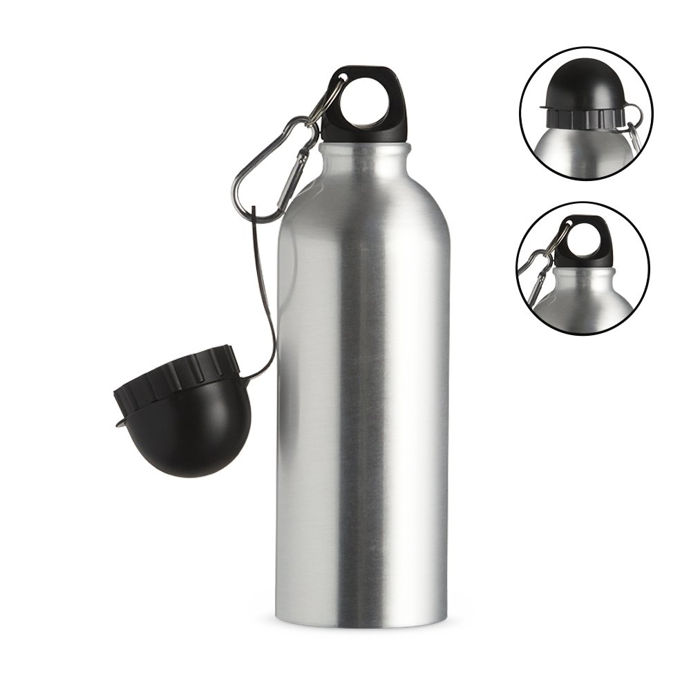 SQUEEZE ALUMINIO 500ML C/ BICO E MOSQUETÃO
